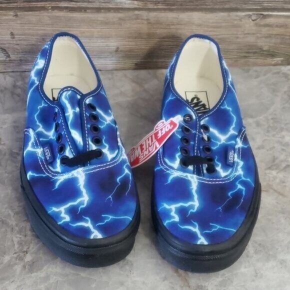 New‎ Vans Authentic Lightning Bolt Blue Skate Sneakers Festival Casual Shoes - Picture 3 of 8